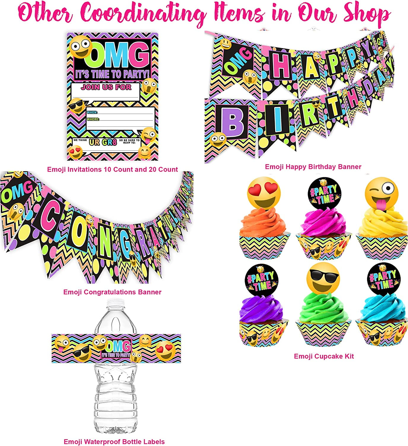 Emoji Rainbow Invitation Tween Teen Birthday Graduation Party - Walmart.com, image size:1375x1500