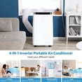 thumbnail image 3 of 14000 BTU Inverter Portable Air Conditioner, Dual Hose Floor AC Unit, Cooler, Heater, Dehumidifier & Fan, Ultra Quiet 42dB, Portable AC with Window Kit & Remote Control for Rooms up to 750 Sq. Ft, 3 of 6