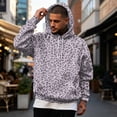 thumbnail image 6 of Men's Leopard Print Hoodie, Trendy Long Sleeve Drawstring Hooded Sweatshirt , Loose Fit Streetwear Pullover with Pocket Purple XL, 6 of 6
