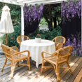 thumbnail image 4 of Outdoor Curtains for Patio Waterproof, Purple Lavender Outdoor Privacy Panels Grommet, Spring Watercolor Wildflowers Plant Black Blackout Outside Curtains for Porch/Cabana 54"x108", 2 Panels, 4 of 8