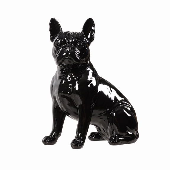 10" H French Bulldog Statue in Black Home Decor Indoor Use Only