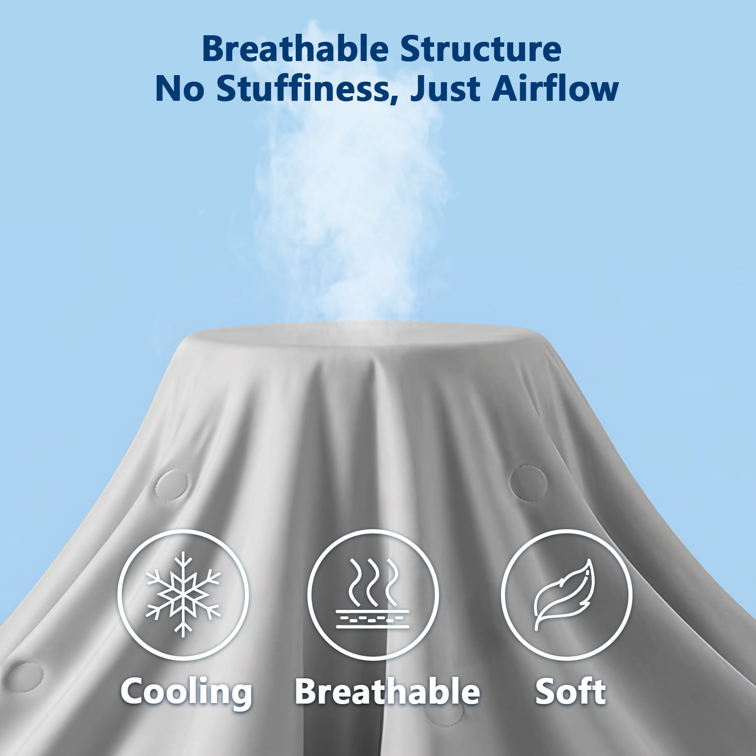 Merryhome Cooling Comforter Twin 66x86 in, Ultra Soft Lightweight All Season Comforter, Breathable Cooling Blanket for Hot Sleepers, Gray