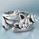 thumbnail image 5 of Anillo de gato, plateado, lindo animal, patas ajustables, anillos de dedo, regalos para amantes de los gatos para mujeres, 5 of 5