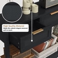 thumbnail image 6 of Furnihold 51.2"W Rattan Console Table with Power Outlet, Wood Boho Entry Table with 3 Drawer for Living Room, Black, 6 of 7