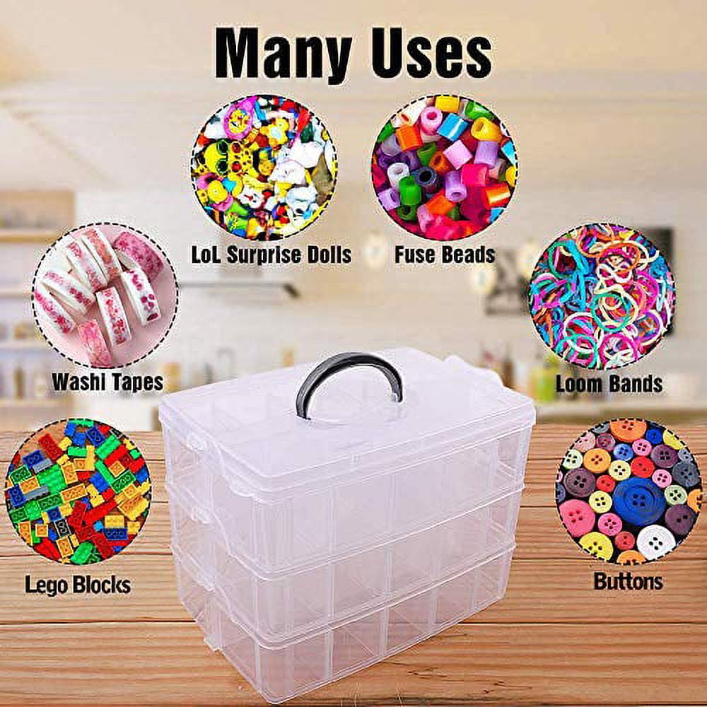 XUCHUN 3 Pack/Set Plastic Storage Box with Lid,Waterproof Collapsible Storage Bins for Toys/Shoes/Clothes/Office Teal Color