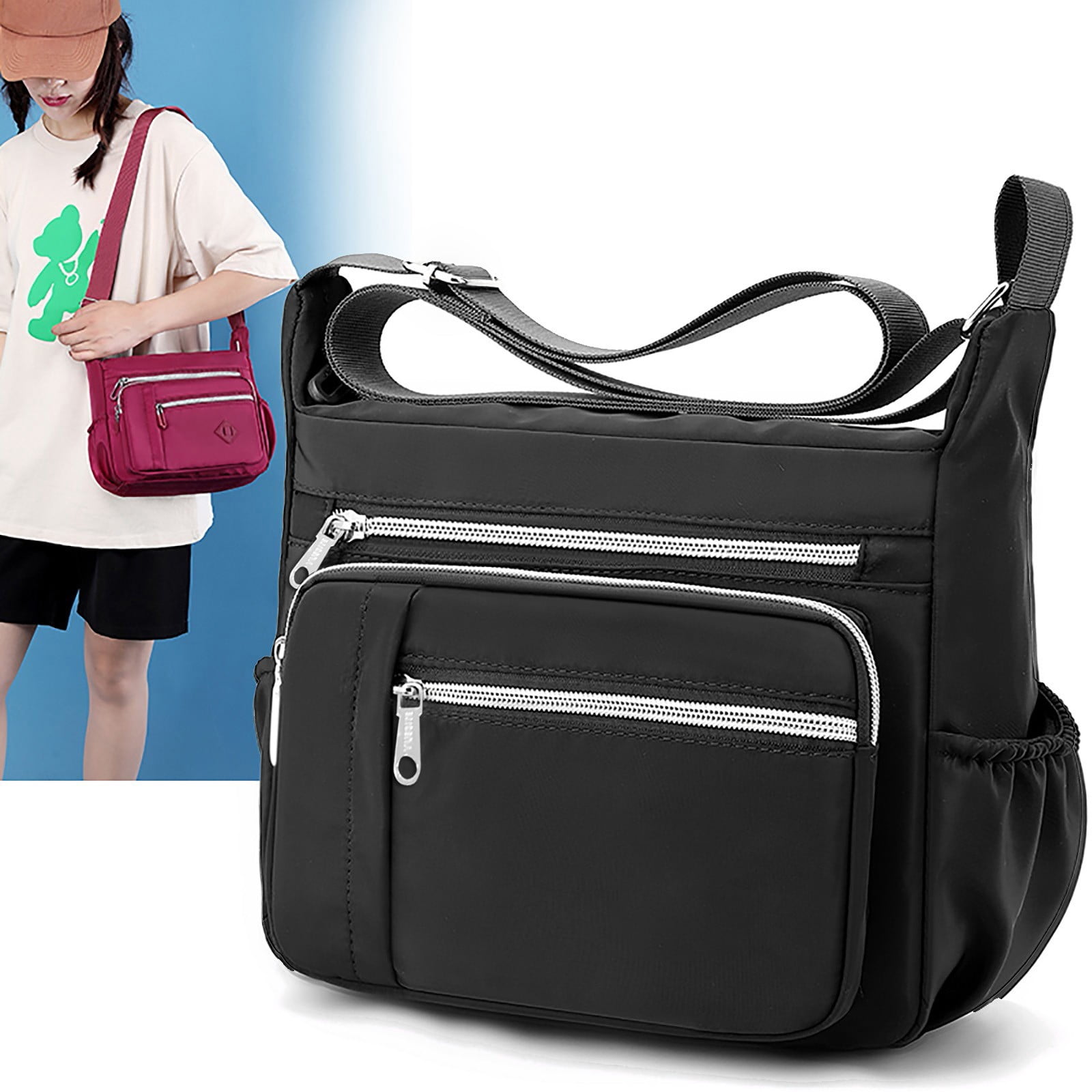 Jierger Women Shoulder Handbag Roomy Multiple Pockets Bag Ladies Crossbody Purse Fashion tote top Handle Satchel for Women Shoulder Purses and Handbags for Men Women Outdoor Travel Work