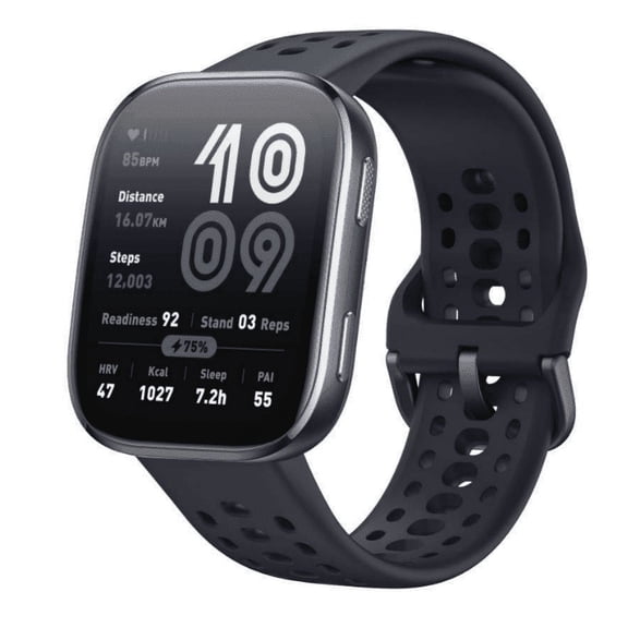 Amazfit Bip 6 Smart Watch 46mm, 14 Day Battery, 1.97" AMOLED Display, GPS & Free Maps, AI, Bluetooth Call & Text, w/Health, Fitness & Sleep Tracker, 140 Workout Modes, Water-Resistance, Black