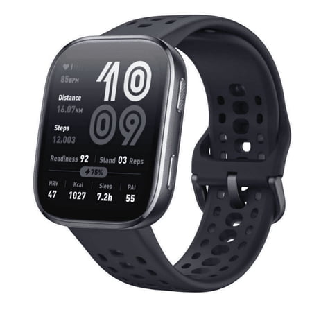 Amazfit Bip 6 Smart Watch 46mm, 14 Day Battery, 1.97" AMOLED Display, GPS & Free Maps, AI, Bluetooth Call & Text, w/Health, Fitness & Sleep Tracker, 140+ Workout Modes, Water-Resistance, Black