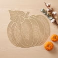 thumbnail image 4 of Cadancy Pumpkin Design Placemats Embroidered Fabric Table Mats Autumn Fall Harvest Thanksgiving Halloween Decoration Holiday Dining Room Kitchen Decor, 4 of 6
