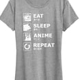 thumbnail image 3 of Instant Message - Eat Sleep Anime Repeat - Women's Short Sleeve Graphic T-Shirt, 3 of 6