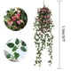 thumbnail image 2 of Plantas colgantes artificiales con flores de rosa, guirnalda de 4.5 pies, flor colgante falsa, cadena verde, pared, hogar, habitación, jardín, boda, interior, exterior, decorativa (no incluye cesta) Ormromra CZJJ-HQ53-1, 2 of 6