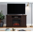 thumbnail image 2 of EDYO LIVING Farmhouse Fireplace TV Stand for TVs up to 55" with Open Storage Shelves for Living Room, Dark Brown, 2 of 6