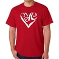 thumbnail image 1 of Men's Word Art T-shirt - Script Love Heart, 1 of 2
