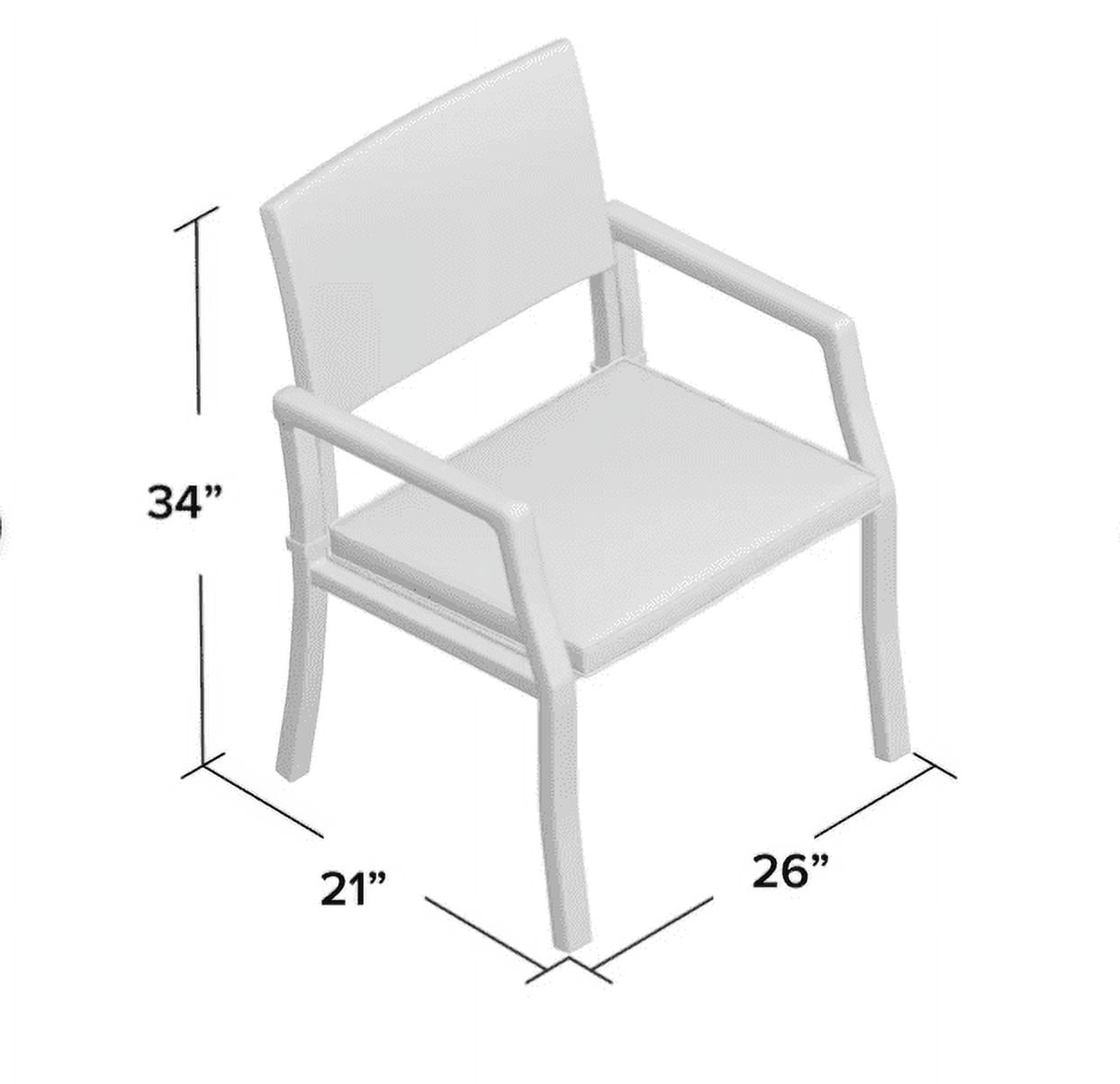 Outdoor Wicker Frame Dining Chair Set of 2, Household Leisure Seats for Patio Garden, White