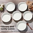 thumbnail image 6 of Vesteel Pasta Bowls Set of 6, 32oz Large Salad Bowl for Home Kitchen, Ceramic Serving Plates for Soup, Cereal, Fruits, Microwave & Dishwasher Safe, Speckled White, 6 of 9