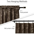 thumbnail image 3 of Crushed Velvet Curtains with Rod Pocket Luxurious Thermal Insulated Soundproof Drapes for Door Curtains, Soft and Durable Light-Filtering Window Treatments, 2 Panels, 3 of 8
