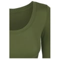 thumbnail image 4 of KOGMO Womens Long Sleeve Crop Top Solid Round Neck T Shirt, 4 of 8