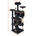 thumbnail image 3 of Cat Tree Yaheetech 157 cm con rascadores dobles para condominios, color negro, 3 of 9
