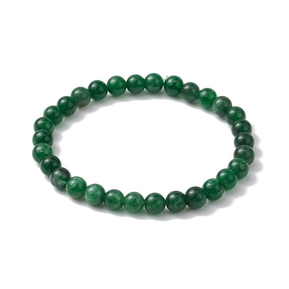 5pc Natural Emerald Beaded Bracelets Inner Diameter: 5.3cm