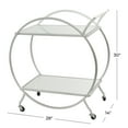 thumbnail image 3 of DecMode 14" x 30" Silver Metal Rolling 2 Mirrored Shelves Bar Cart with Wheels and Handle, 1-Piece, 3 of 7