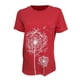 thumbnail image 5 of Camiseta de mujer con estampado floral, cuello redondo, manga corta, camiseta suelta, rojo, L Vogacara  AP000466-12, 5 of 7