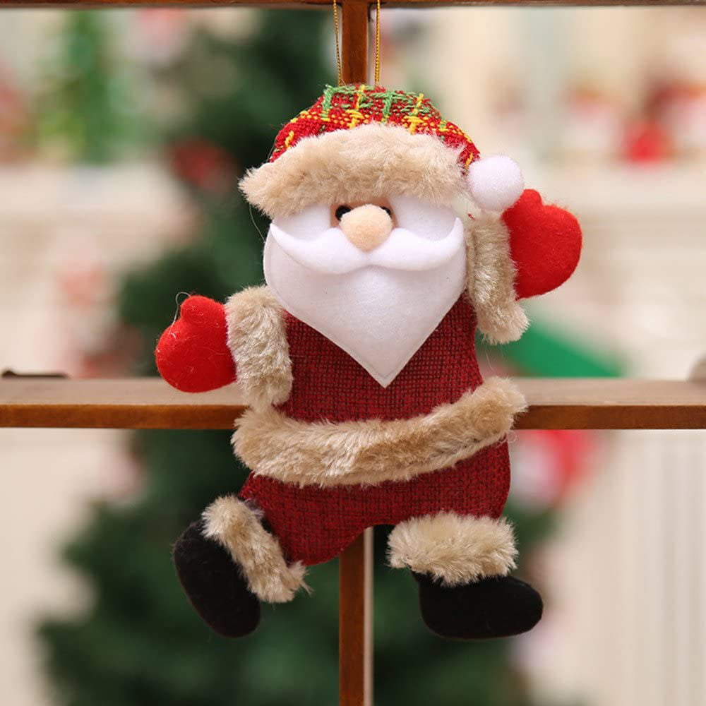 Christmas Ornaments Gift Santa Claus Snowman Reindeer Toy Doll Hang Decorations 