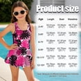 thumbnail image 6 of Uorisanigo Girls Swimsuit One Piece Pink Palm Leaf Polyester and Spandex Summer Swim Dress with Skirt Bathing Suit Swimwear Beach Sport, Size 3-4, 6 of 6