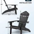 thumbnail image 5 of Cecarol Plastic Adirondack Chairs, Black with Cup Holder, 5 of 8