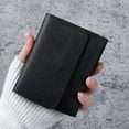 thumbnail image 1 of Womens Ultra-thin Short Wallet, Simple Solid Color PU Leather Coin Purse, Multifunctional Card Holder with Snap Closure, Compact & Portable, 1 of 8