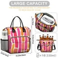 thumbnail image 5 of OBREWU Red and Orange Modern Art Geometric Women's Insulated Leakproof Large Lunch Bag, Oxford Cloth, 5 of 7
