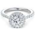 thumbnail image 3 of Brooks - Round Cut Halo Moissanite Lab - Diamond Engagement Ring, 3 of 5