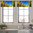 thumbnail image 4 of LALILO Kitchen Curtain Valance Trees Tokyo Autumn Yellow Rod Pocket Window Curtain 52"x 18" Set of 2, 4 of 7