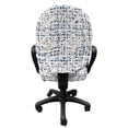 thumbnail image 3 of Ethnic Office Chair Slipcover, Watercolor Style Hand Drawn Grid Pattern Hippie Folk Batik Design, Protective Stretch Decorative Fabric Cover, Standard Size, Navy Blue and Beige, by Ambesonne, 3 of 5