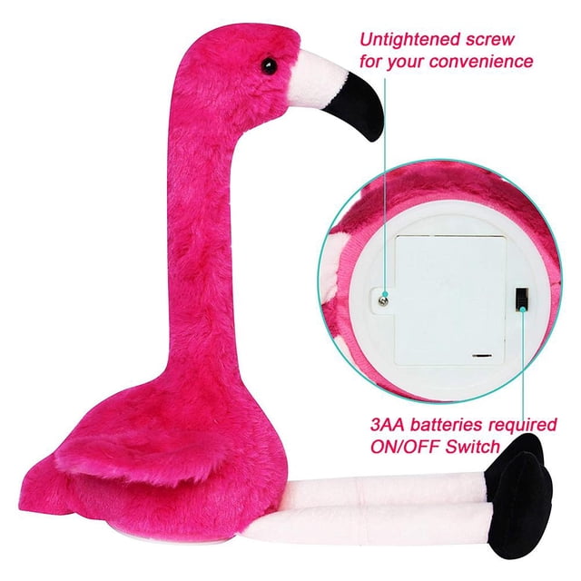 Juguete de peluche de flamenco bailando, juguete de peluche de flamenco bailando, juguetes de animales, flamenco eléctrico de peluche, experiencia incomparable