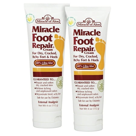 2 Pack Miracle Foot Repair Cream 4 ounce tube with 60%