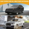 thumbnail image 2 of Funda para automóvil impermeable para todo clima, protección exterior completa contra el sol y la lluvia, con tiras reflectantes, negra para Volvo V90, 2 of 5