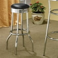 thumbnail image 2 of Coaster Tabouret de Bar Rond Contemporain en Similicuir Noir, 2 of 3