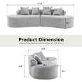 thumbnail image 4 of Weetoo Modern Curved Sofa Velvet Sectional Couch Minimalist for Living Room, No Assembly Required, 4 of 10