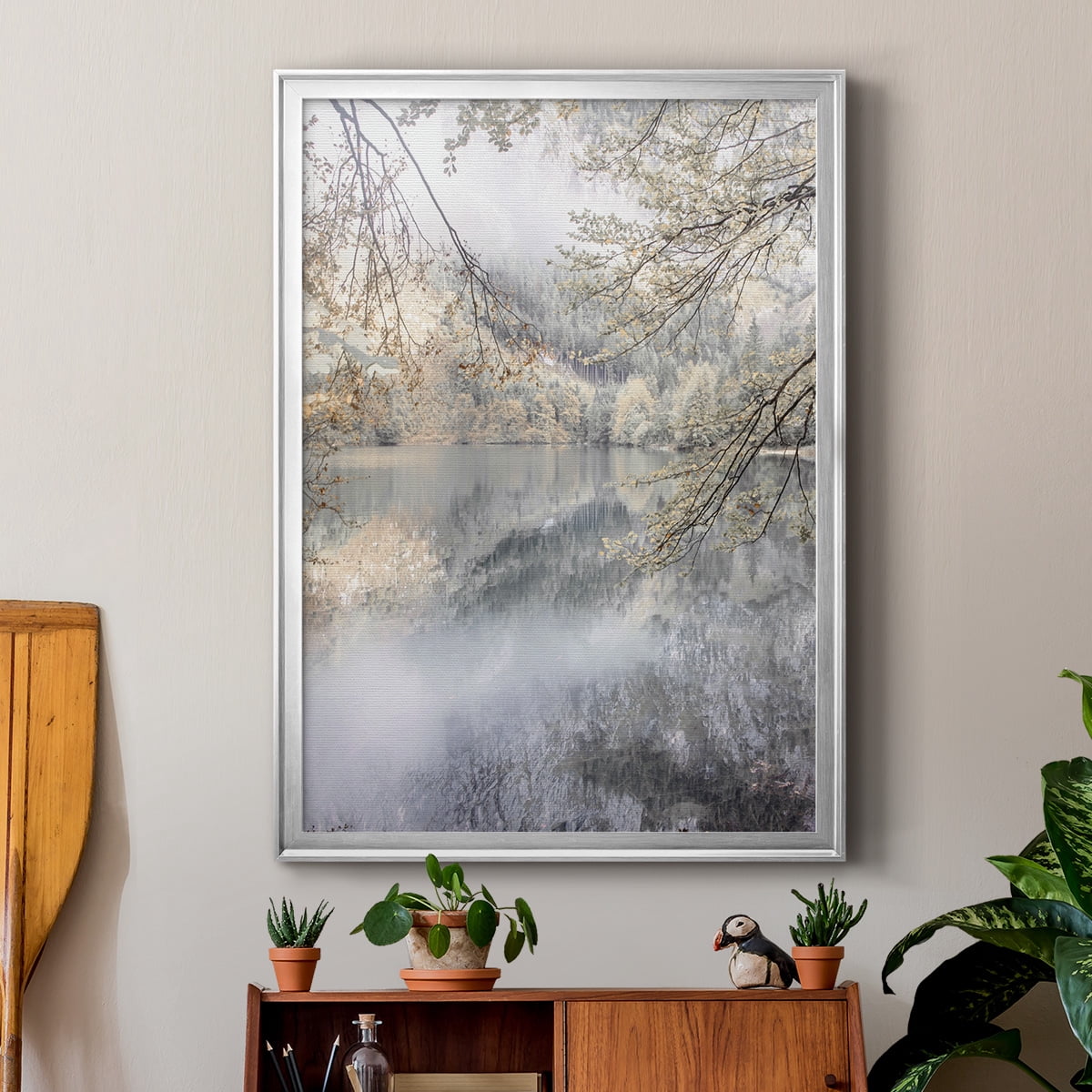 Misty Lake Premium Framed Print - Ready to Hang