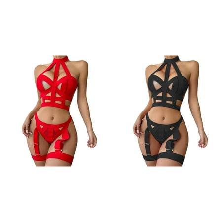 2-Pack Women Lingerie Fashion Underwear Suits Lingerie Underwear Sleepwear Pajamas Garter Set Floral Lingerie Corset Sheer Lingerie Deal s Today Lingerie for Women plus Size Set Bride