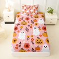 thumbnail image 3 of Manfei Festival Ghost Pumpkin Twin Sheets 3pcs, Halloween Fall Floral Sunflower Bedding, Pink Orange Yellow,1 Fitted Sheet, 1 Flat Sheet and 1 Pillowcase, 3 of 5