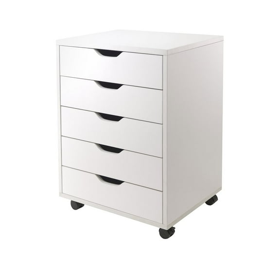 FurniFact White 5-Drawer File Cabinet – Small Wood Storage Cabinet for Office