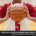 thumbnail image 6 of GoSports Indoor / Outdoor Rubber Basketballs - Six Pack of Size 6 Balls with Pump & Carrying Bag, 6 of 6