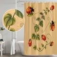 thumbnail image 5 of Ladybugs Eucalyptus Shower Curtain, Waterproof Shower Curtains for Bathroom, Spring Botanical Leaves Yellow Washable Fabric Bathtub Curtain Set Bath Decor with 12 Hooks Extra Long 72"x96", 5 of 8