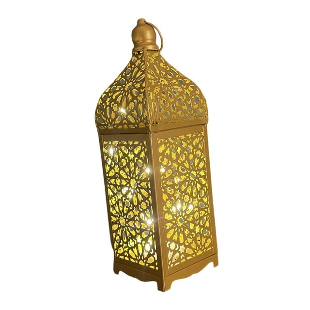 Rongfmy Decorative Candle Lantern Tabletop Lantern Light Home Decoration Hanging Lantern Aureate M