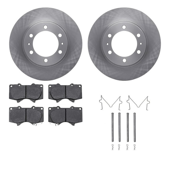 Dynamic Friction Company Front Brake Rotors with Heavy Duty Brake Pads includes Hardware 6212-76010