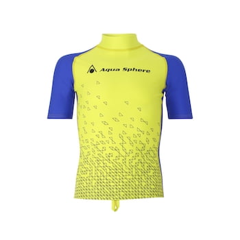 AQUA SPHERE BIX BRIGHT RASH GUARD GREEN/ROYAL BLUE,4Y