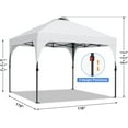 thumbnail image 3 of 10x10 Ft Outdoor Pop Up Canopy Tent Instant Shelter Pop-Up Sun Camping Tent, White, 3 of 7