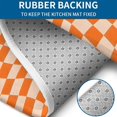 thumbnail image 4 of Orange and White Wavy Checkerboard Pattern Bathroom Rugs Sets 3 Piece,Toilet Cover Set,Absorbent Non Slip Bathroom Mats Sets with U-Shaped Contour Rug Toilet Rug Set, 4 of 5