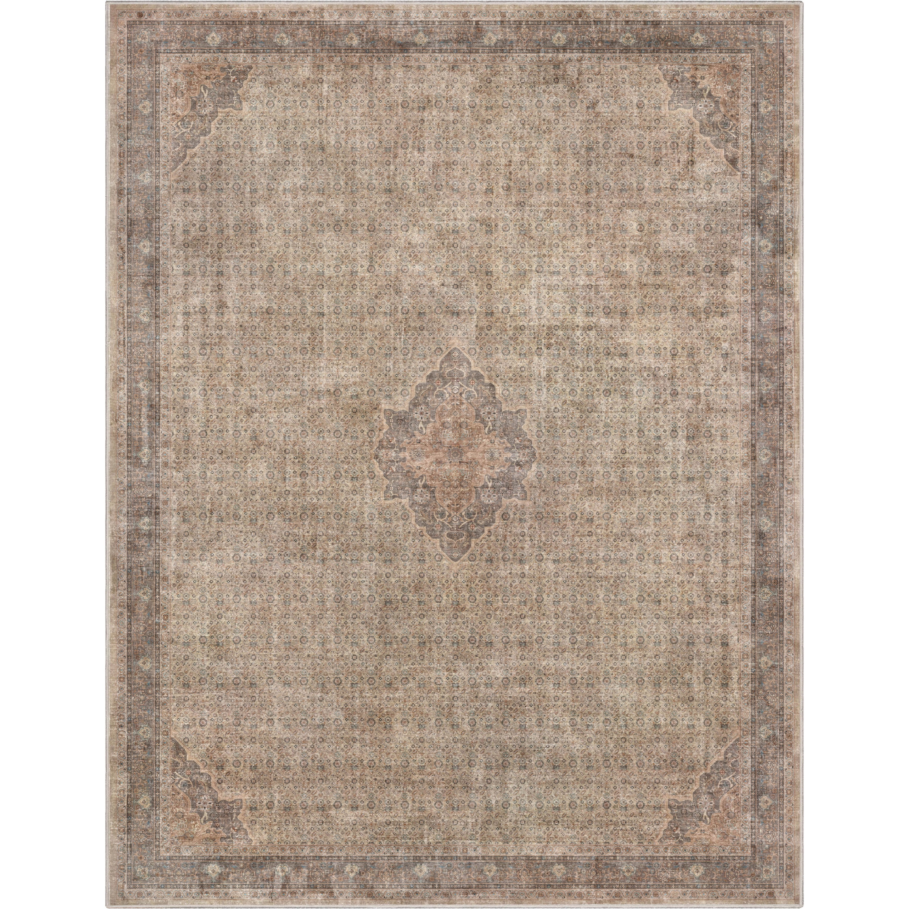 Well Woven Asha Lilith Vintage Oriental Beige Brown 7'7" x 9'10" Area Rug